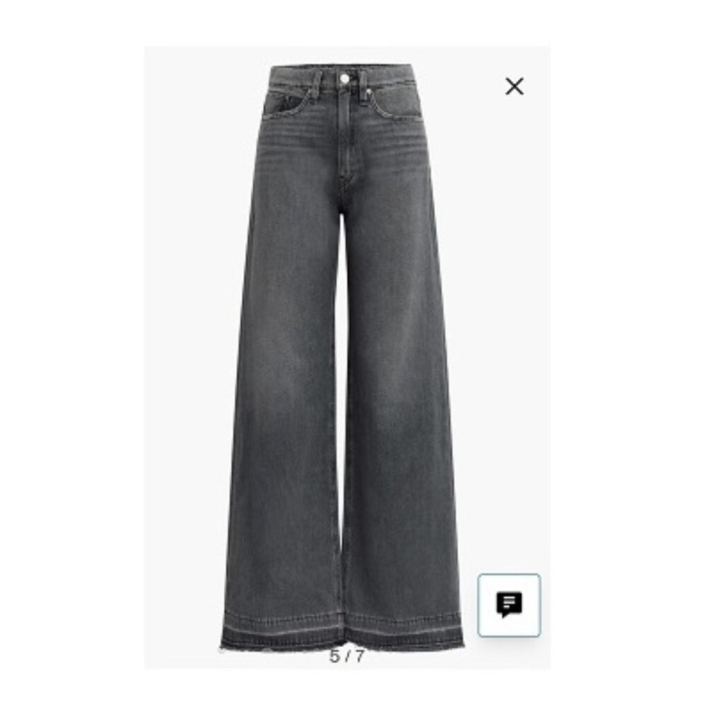Hudson Jodie DBK Wide Leg Destructed Jeans Black, Size 28